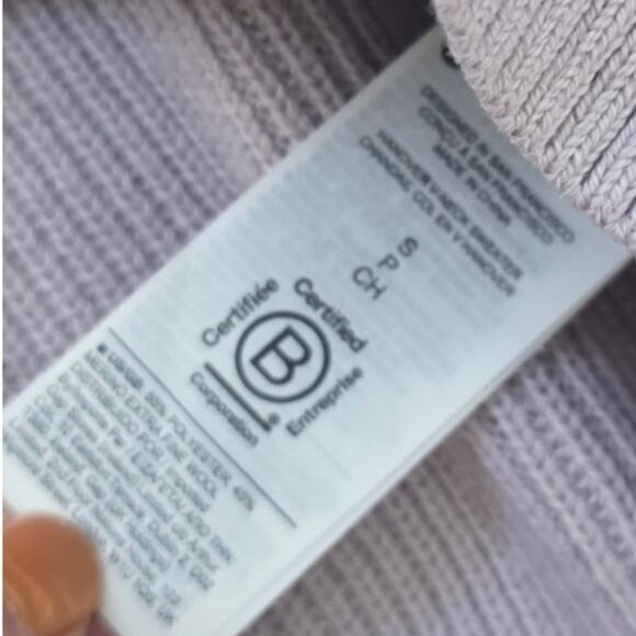 Athleta Hanover V-Neck Merino Wool Blend Lavender Sweater Women Sz S - Picture 5 of 13